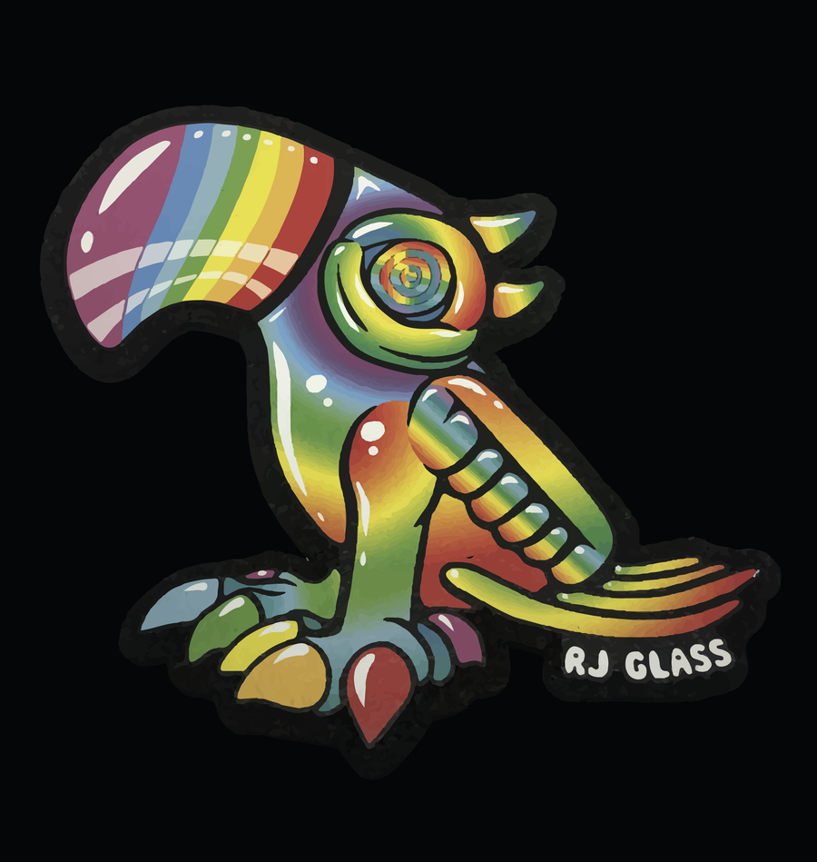 Encalmo Double Beak Macaw by RJ glass