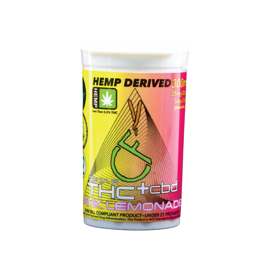 DELTA 8 THC+CBD Vegan Gummies Pink Lemonade